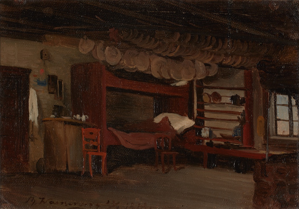 Cottage interior in Hämeenkyrö, 1878